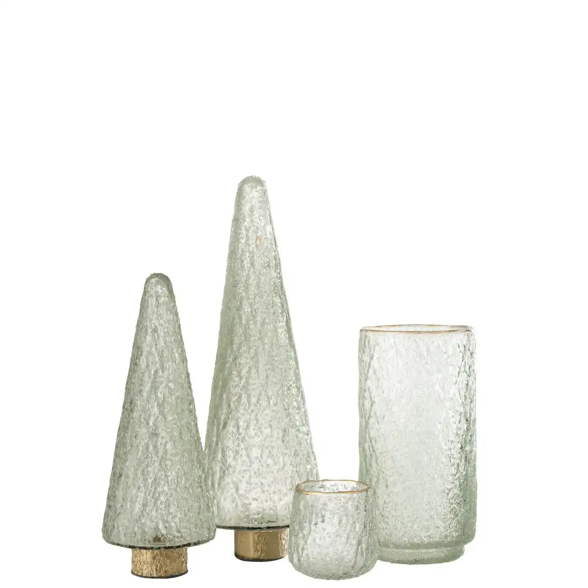 J-Line Dekoration Weihnachtsbaumsockel – Glas – transparent – groß