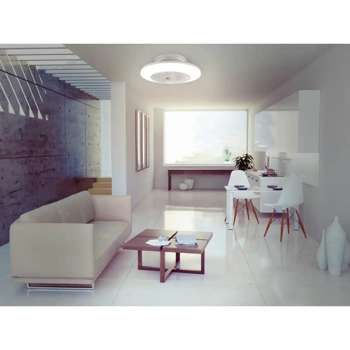 LED Deckenleuchte mit Ventilator "Adoranto" d: 55cm
