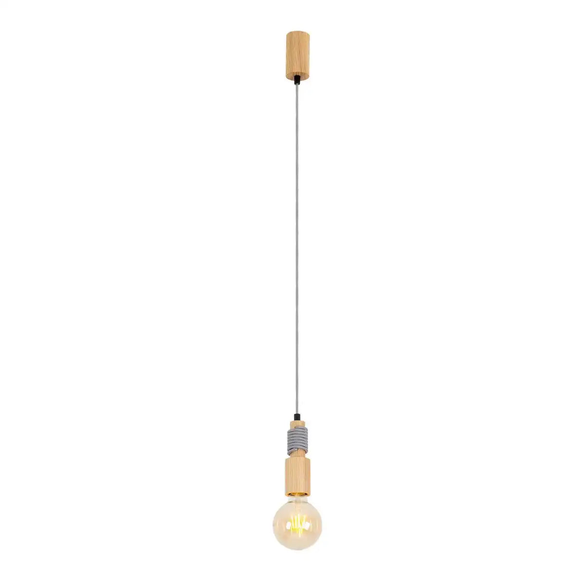 LED Holzbaldachin mit Textilkabel "Bento" incl. E27/4W LED