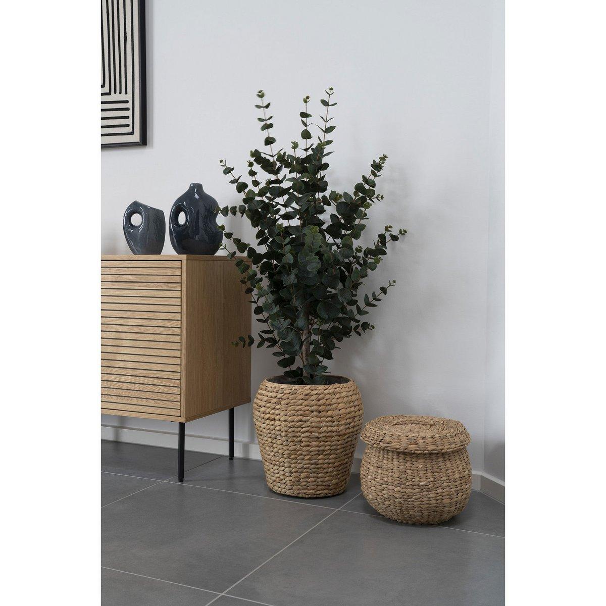 Eukalyptusbaum – Grün, PE-Kunststoff, Polyester, Draht, Zement, 120 cm
