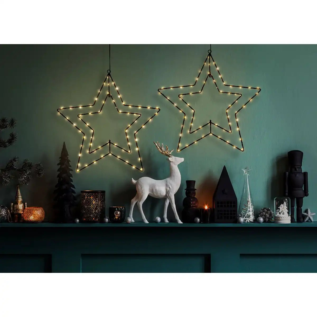 LED-Outdoor-Weihnachtsleuchte "Stern" Ø 40 cm Weihnachtsdeko aus Metall in Gold mit fest verbauten LEDs
