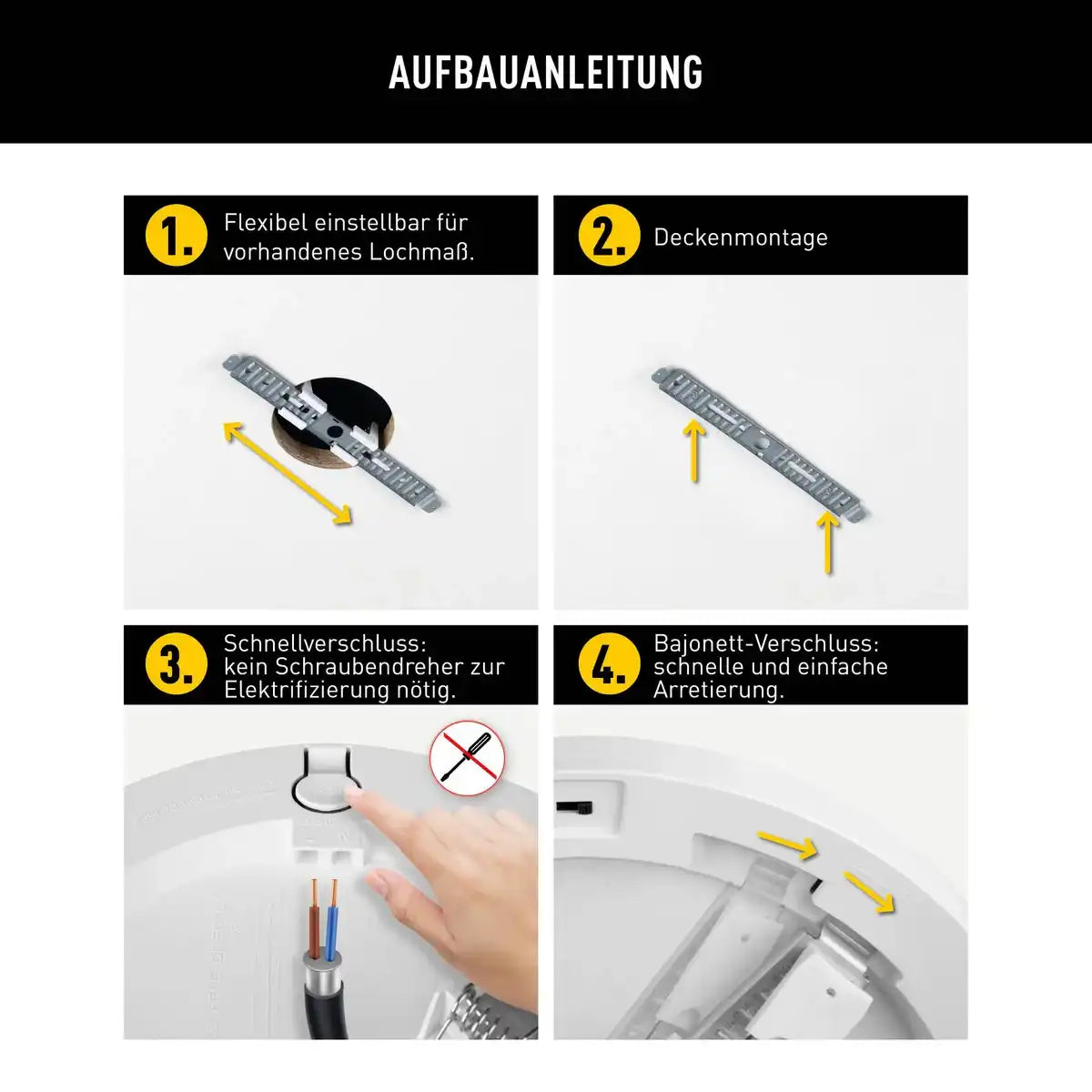 LED Deckenleuchte "BONUS", Funktion, Deckenlampe aus Metall und Kunststoff, Ringe in Chrome und Weiß sind wechselbar, mit fest verbauten LEDs, 22,5 cm Durchmesser