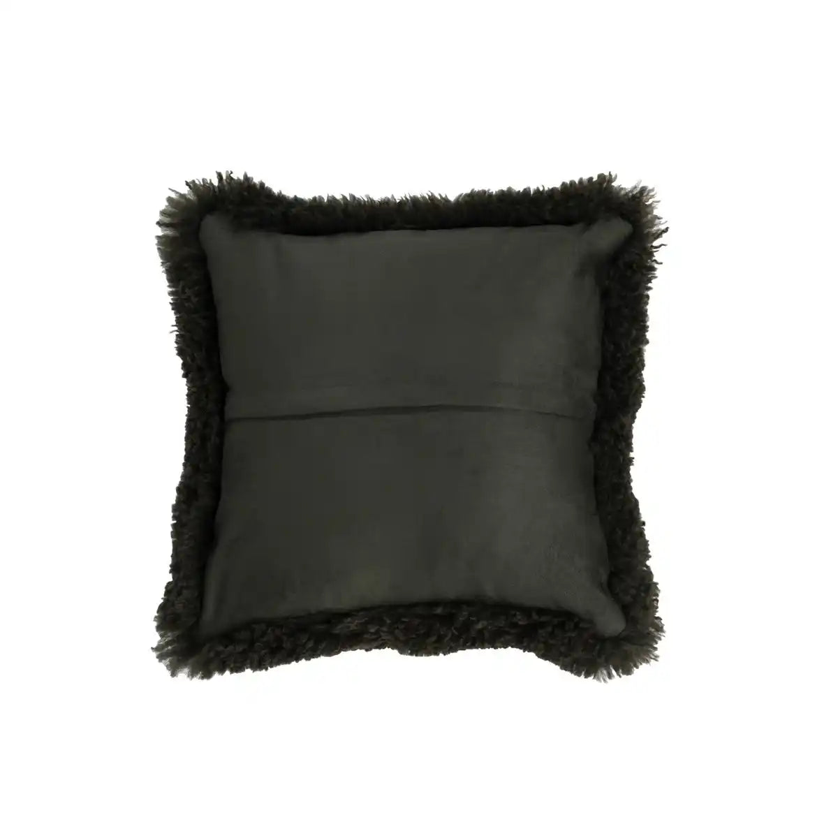J-Line Kissen Square Sheepskin – Polyester – dunkelgrün