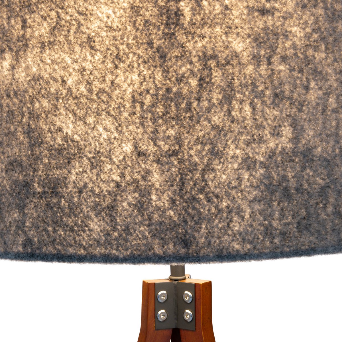 Stehleuchte "FILCO" Ø ca. 45 cm, 147 cm hoch, aus Holz und Kunststoff in Braun und Grau, für E27, für Wohnzimmer, Schlafzimmer und Esszimmer