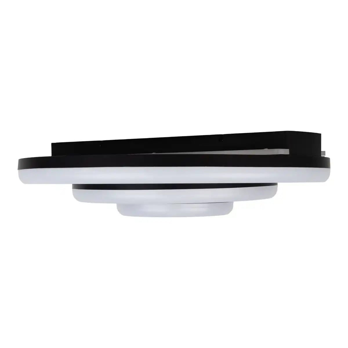 LED-CCT-Deckenleuchte "CIRCULO" aus schwarzem Metall und sandfarbenem Kunststoff Ø 60 cm