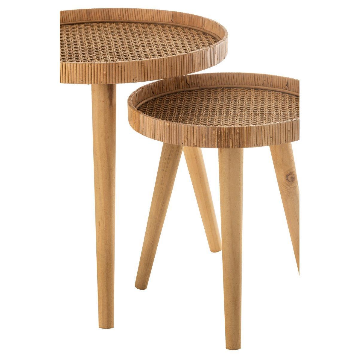 J-Line Beistelltisch Round Tripod – Holz – Natur –