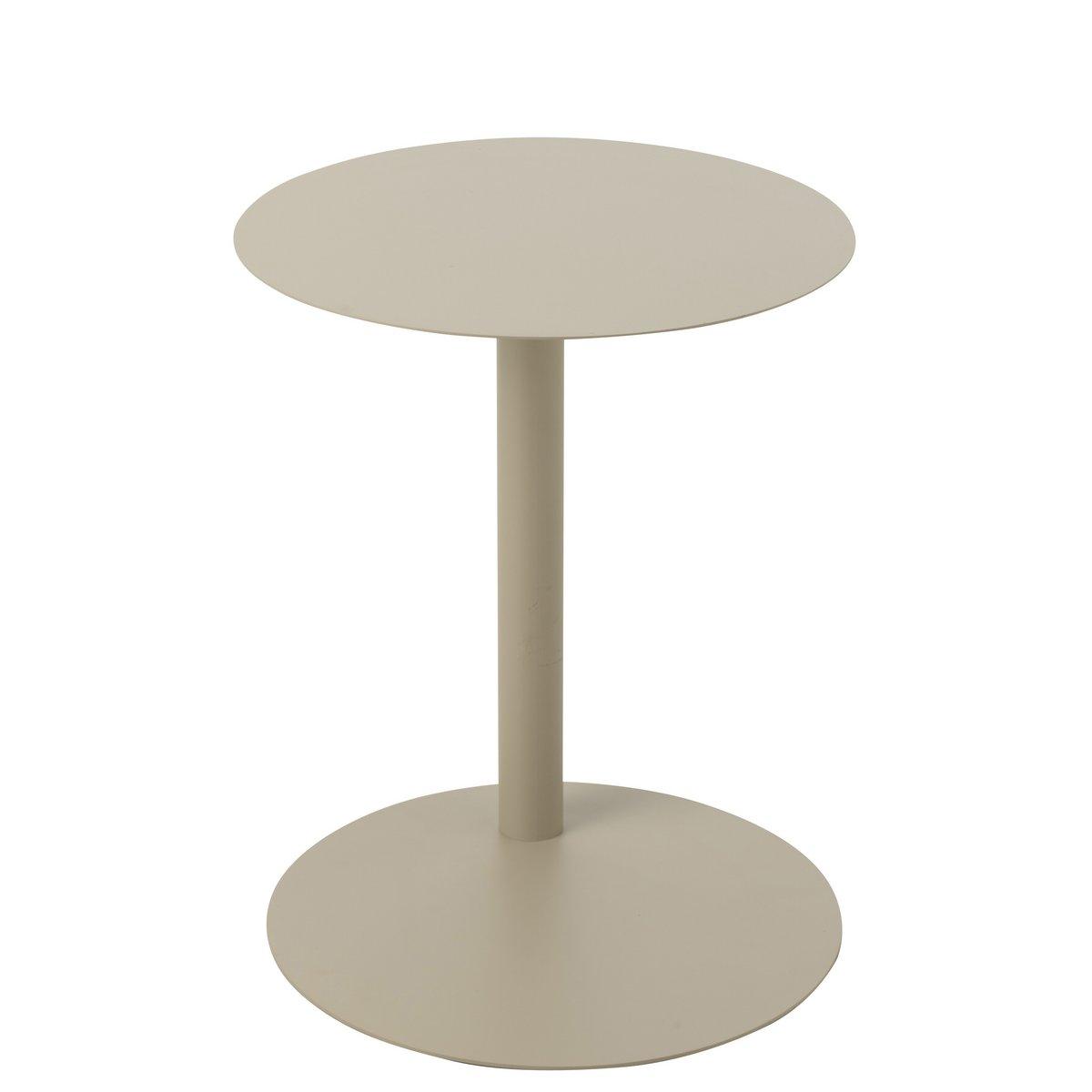 J-Line Beistelltisch Rund Metall Beige