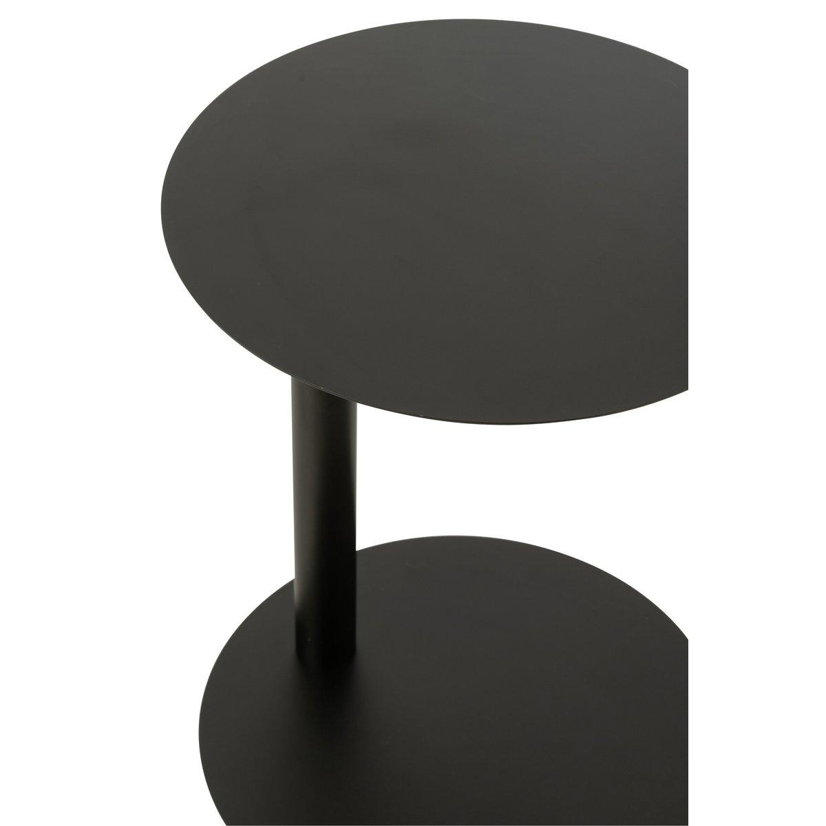 J-Line Beistelltisch Rund Metall Schwarz