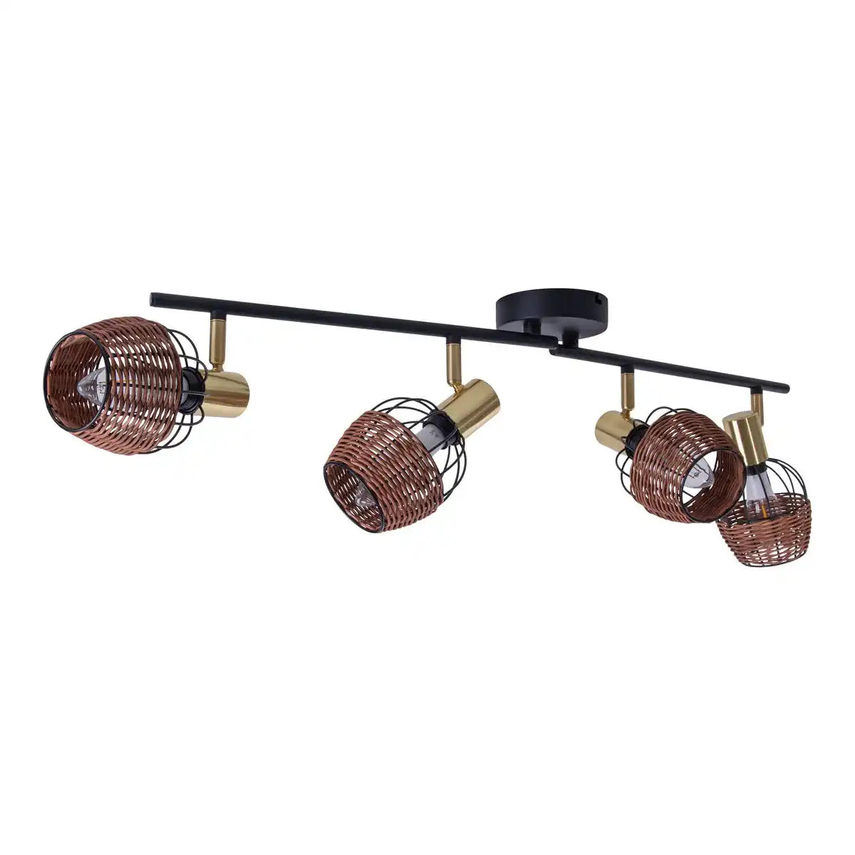 4er Deckenleuchte "CORBIS", Spot aus Metall in Schwarz, und Gold, mit E14-Fassung, für Esszimmer, Wohnzimmer, Diele oder Büro, Deckenlampe innen, 78 cm lang