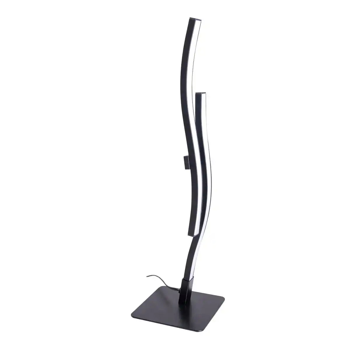 LED Tischleuchte "Onda", Tischlampe aus Metall und Kunststoff in Schwarz, mit fest verbauten LEDs, Beleuchtung für Wohnzimmer, Büro oder Nachttisch 44 cm hoch