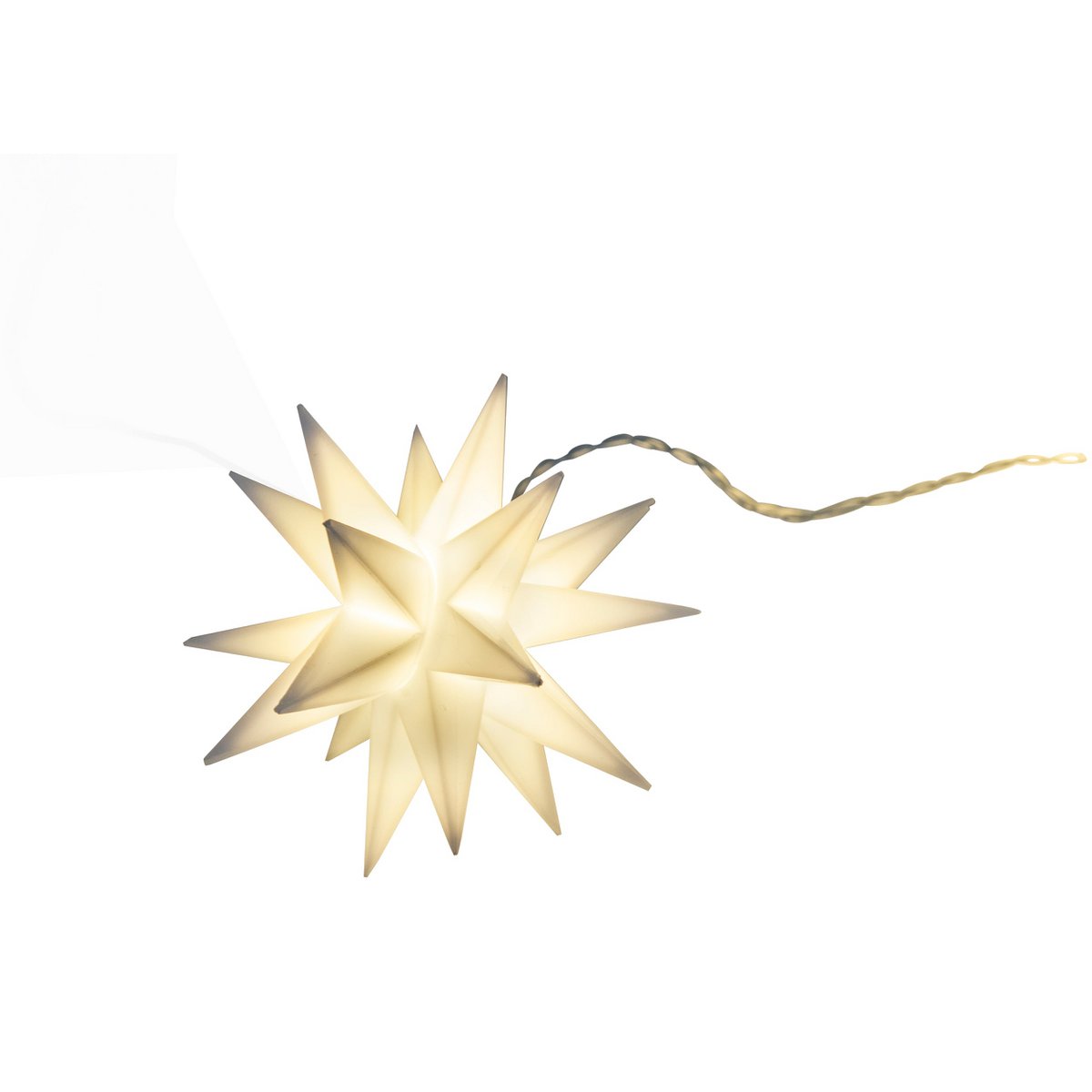 9er-Outdoor-LED-Weihnachtslichterkette 3D-Sterne /XMas-Lights - weiß