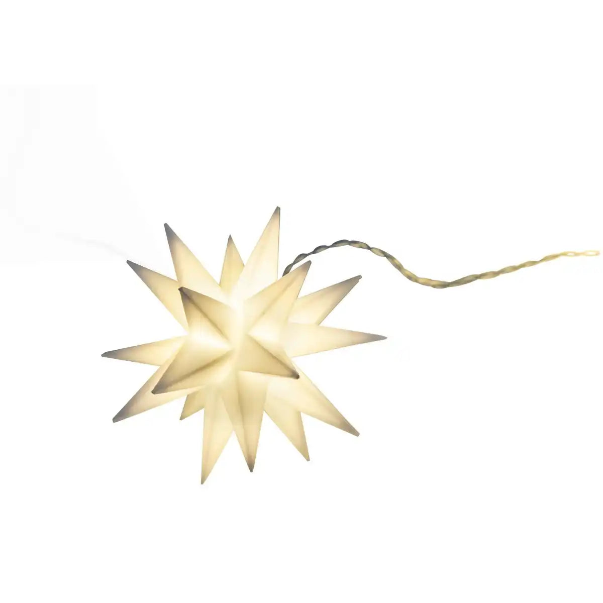 9er-Outdoor-LED-Weihnachtslichterkette 3D-Sterne /XMas-Lights - weiß