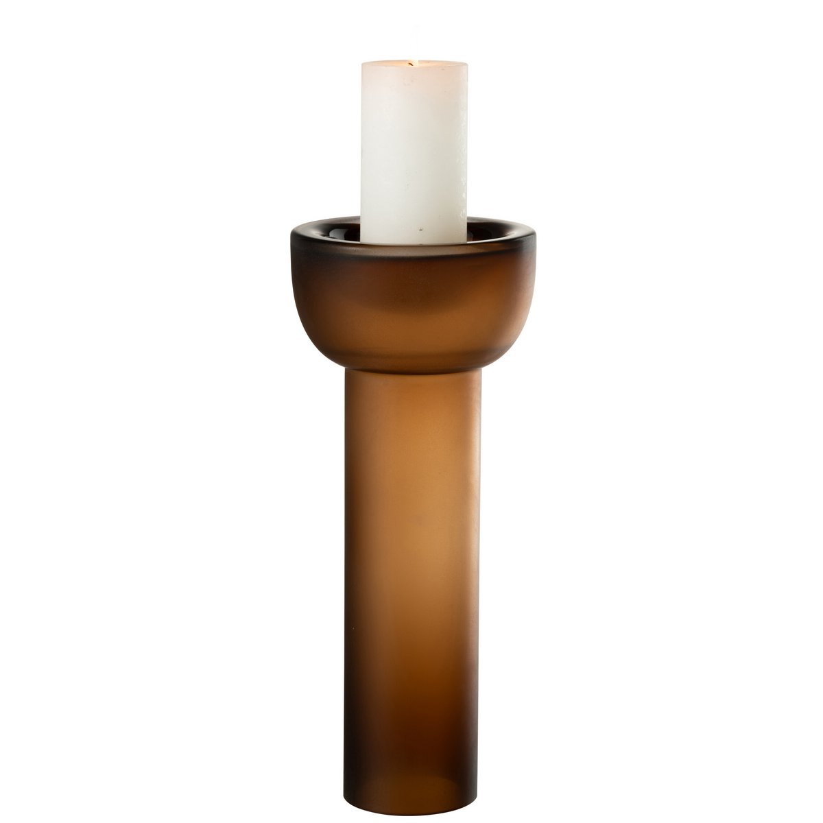 J -Line Vase/Candlestick Yoko - Glas - braun - groß - 38 cm hoch