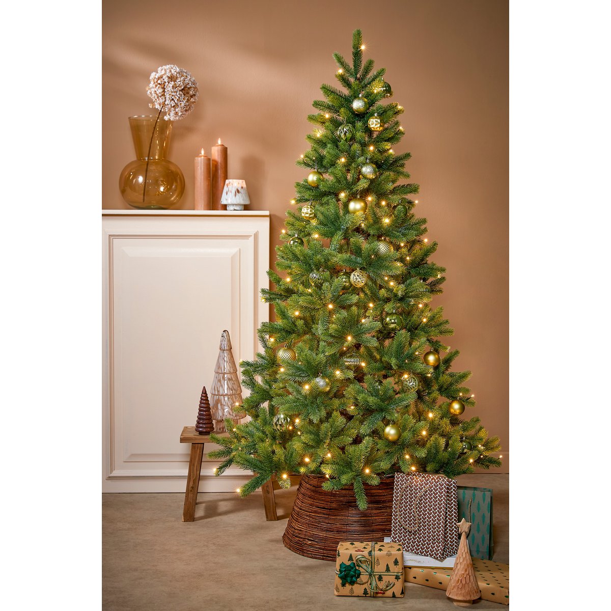 Weihnachtskugel-Set – 60 Stück – Ø7 cm – unzerbrechlich – hellgrün