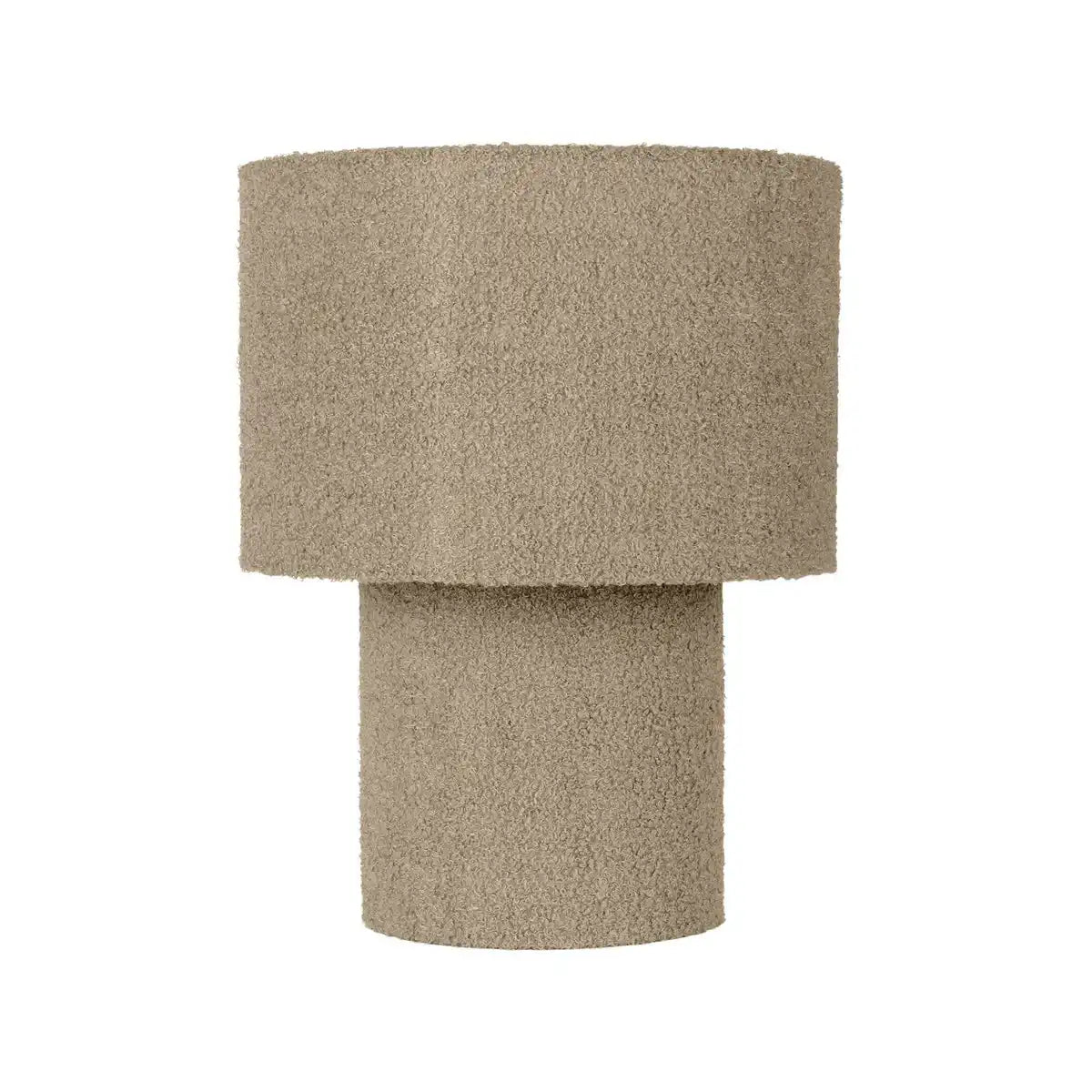 Tischleuchte "FLUFFY" mit Textilschirm und -fuß in Almond, E27, ca. 31 cm hoch