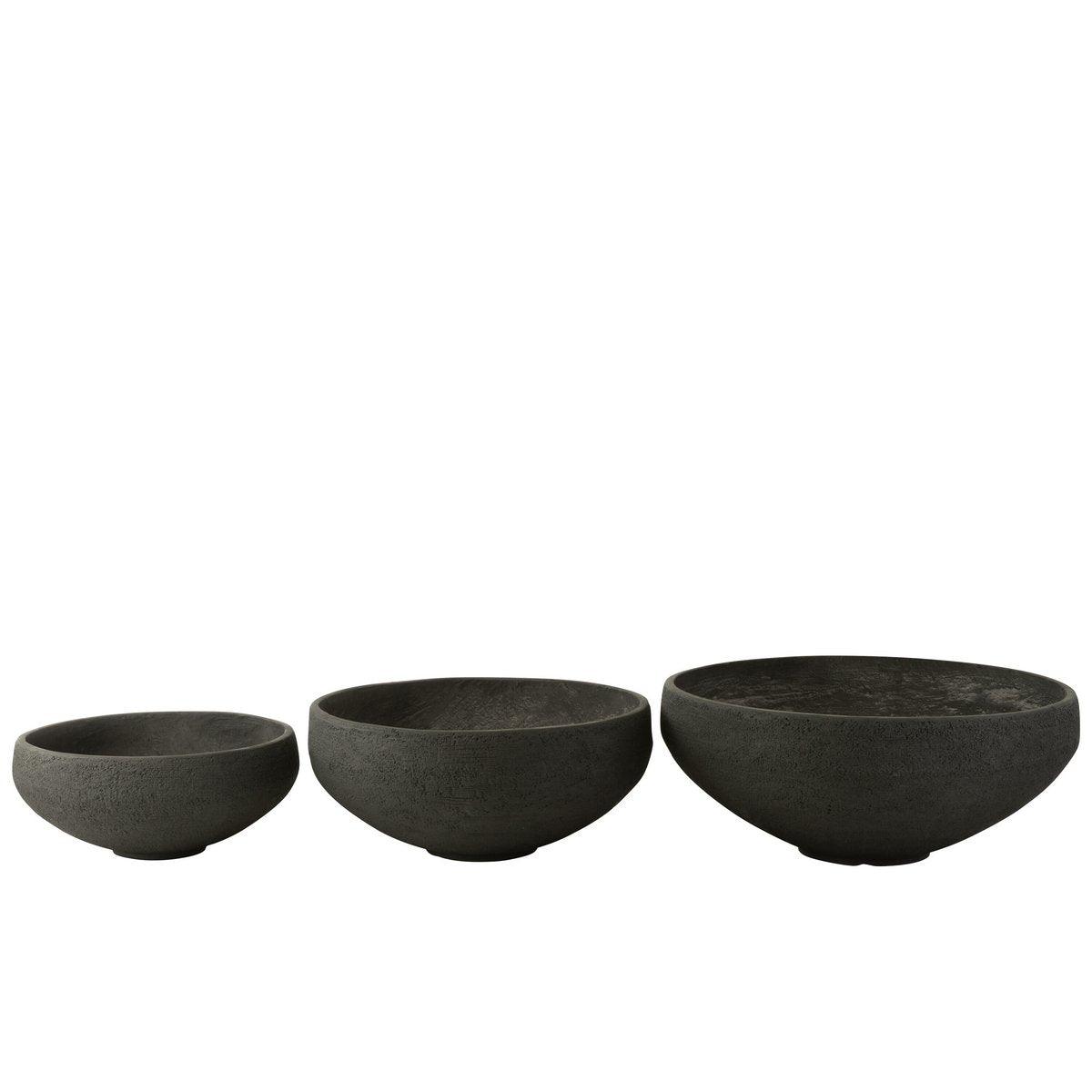 J-Line S/3 Schüssel Fiber Clay Schwarz