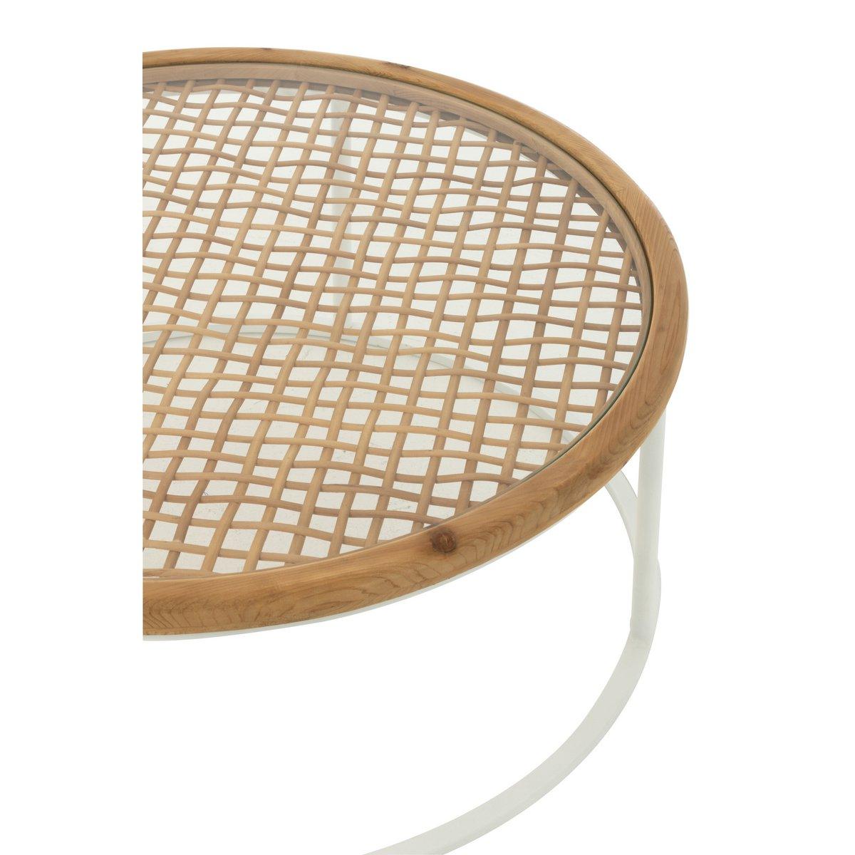 Couchtisch Mati Fichte/Metall Natur/Weiß 90cm
