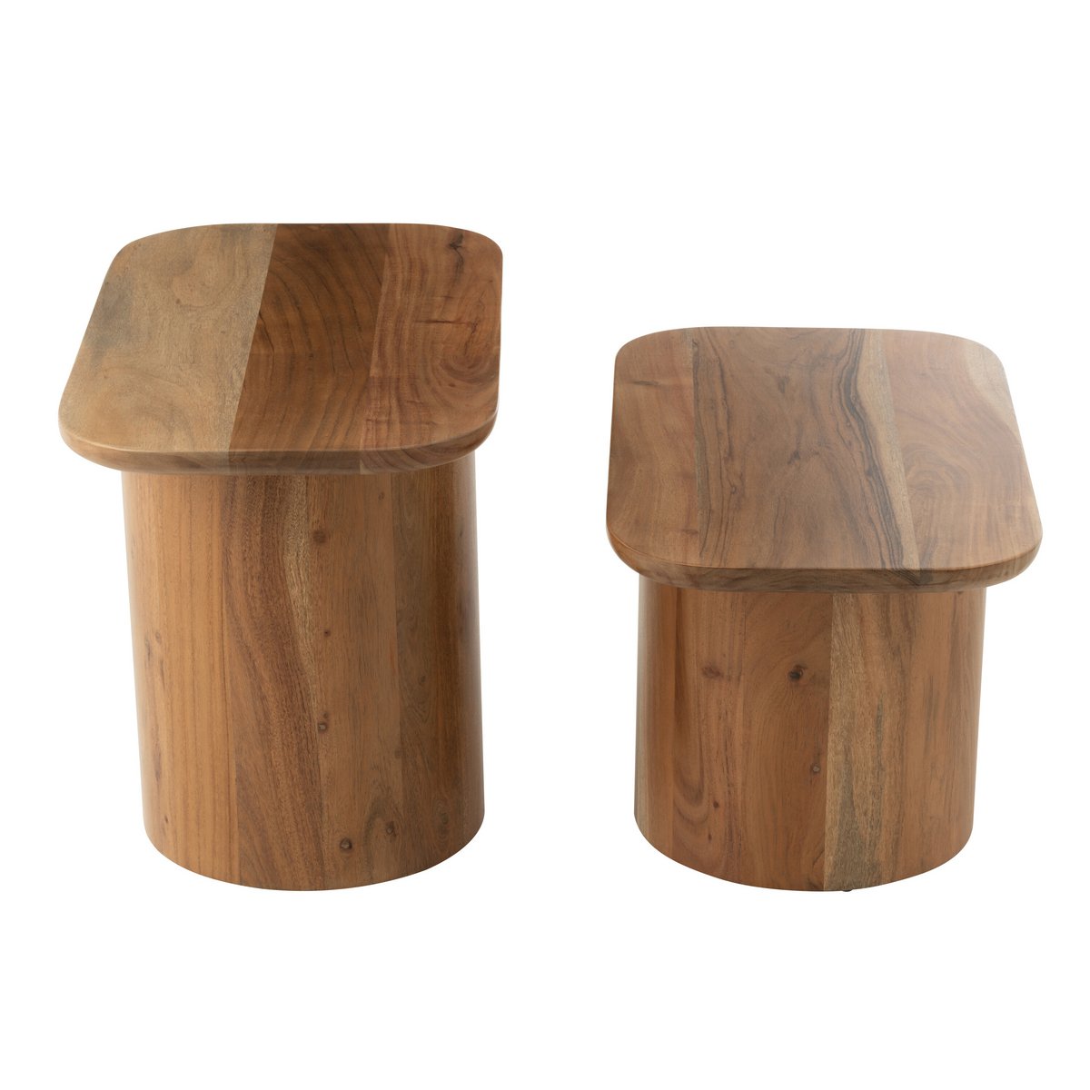 J -Line Side Table Acacia - Holz - Natural - 6 -Set von 6