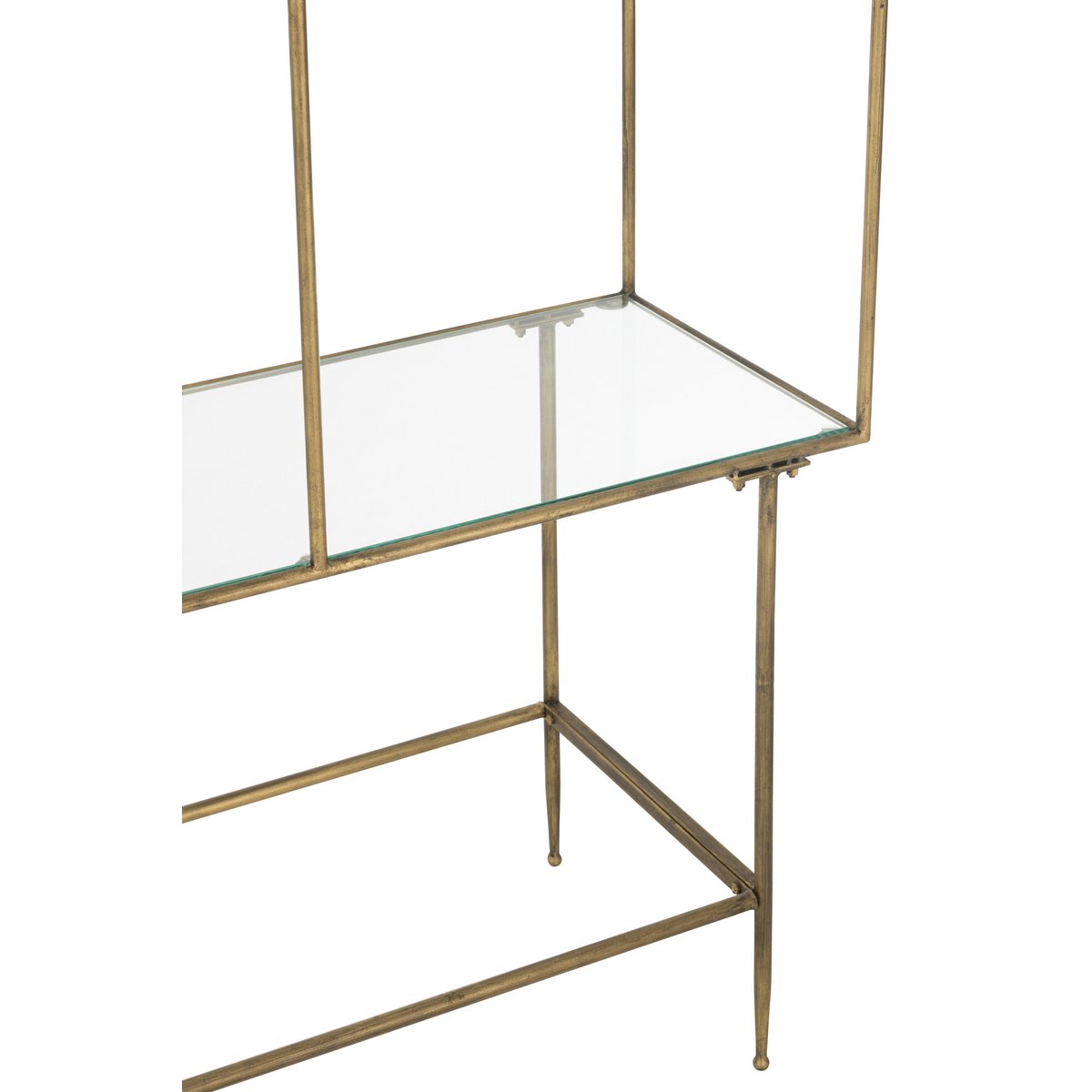 J -Line Rek 3 Regale - Metall/Glas - Gold