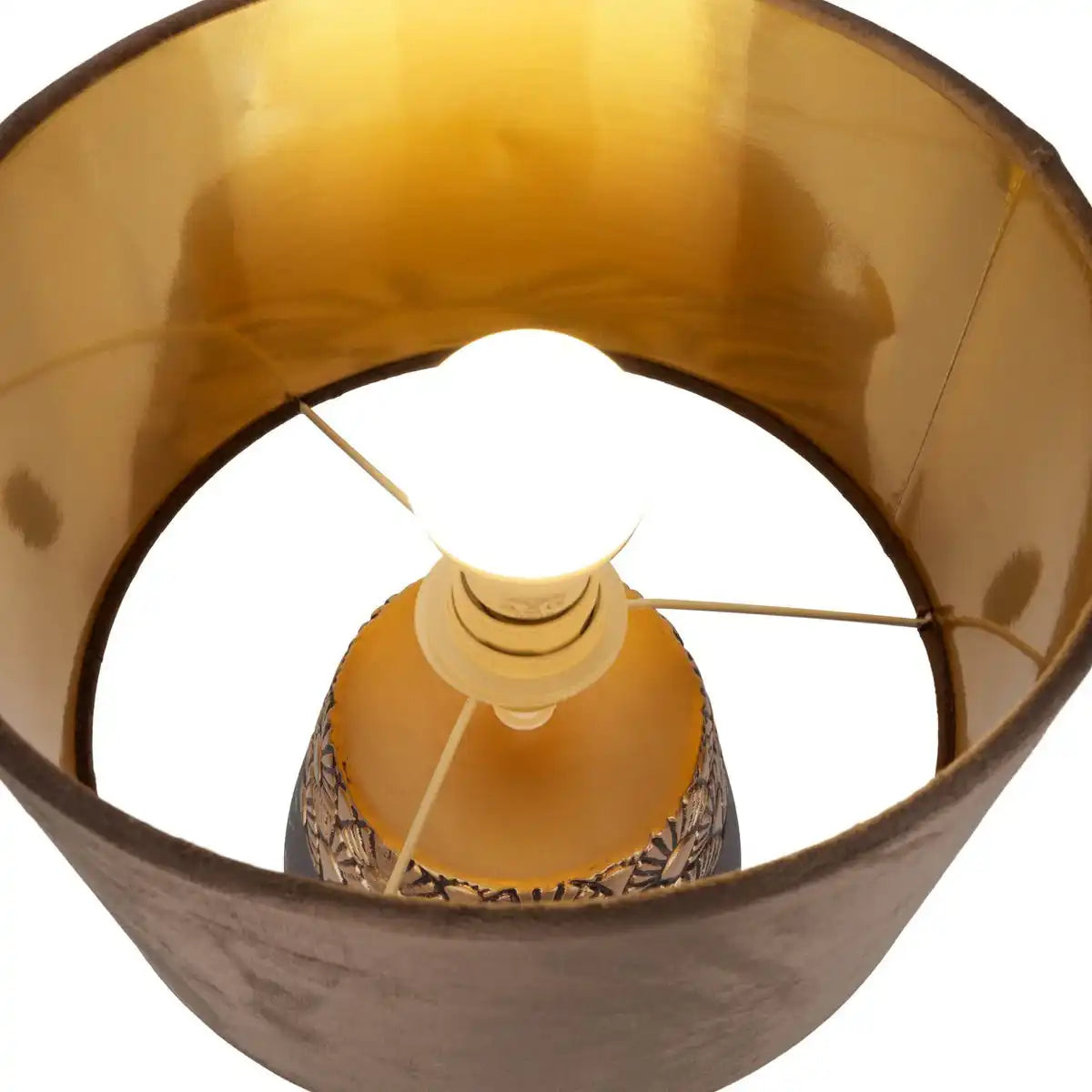Keramik Tischleuchte "Bronco", Tischlampe, Keramik, beige/grau, mit E14-Fassung, für Esszimmer, Wohnzimmer, Diele oder Büro, 39 cm hoch