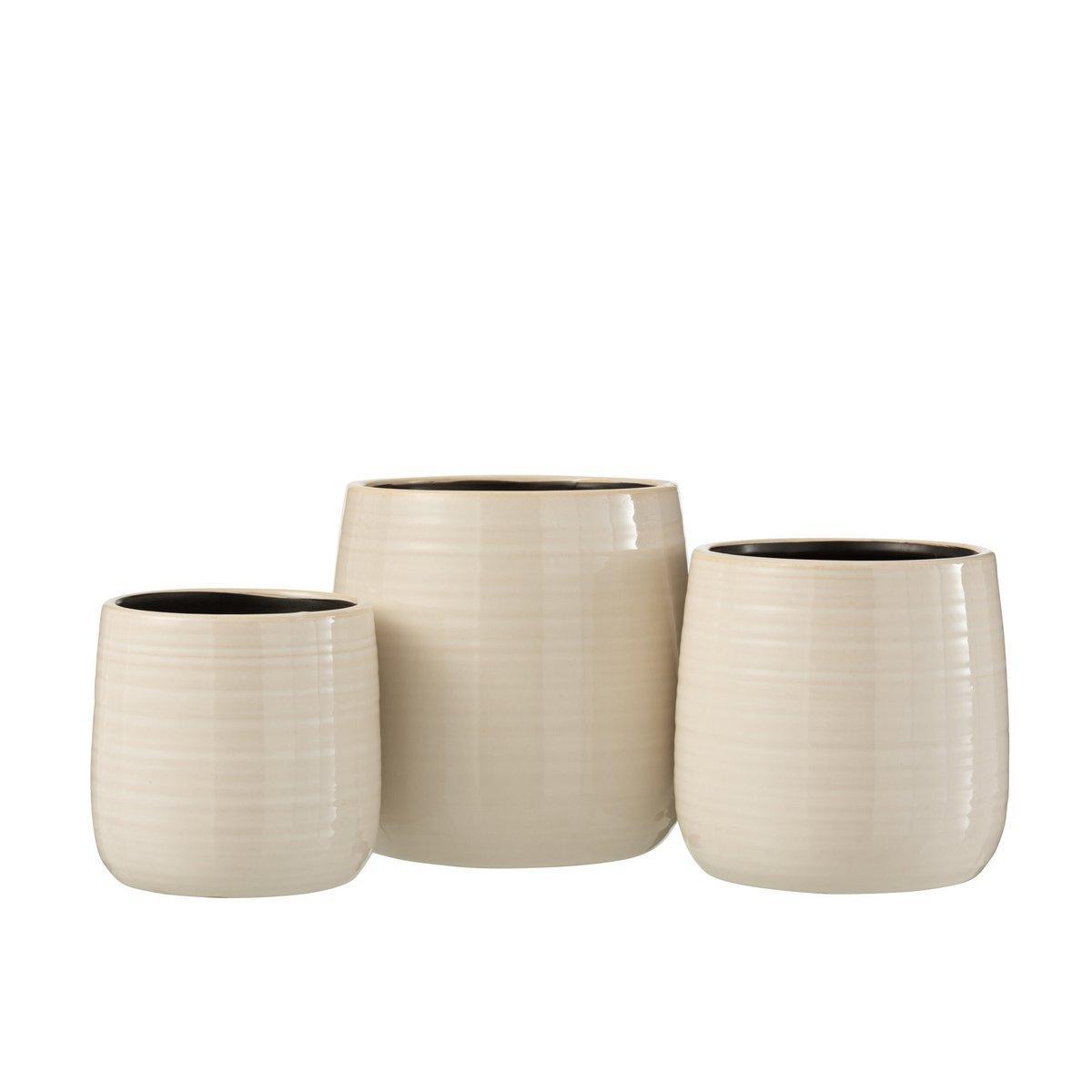 J-Line Blumentopf Plain - Keramik - Weiß - Groß - Ø 16,50 cm