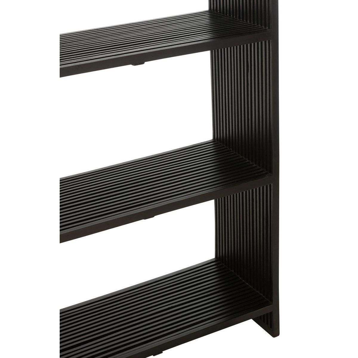 J-Line Bücherregal 4 Regale – recyceltes Holz – Schwarz