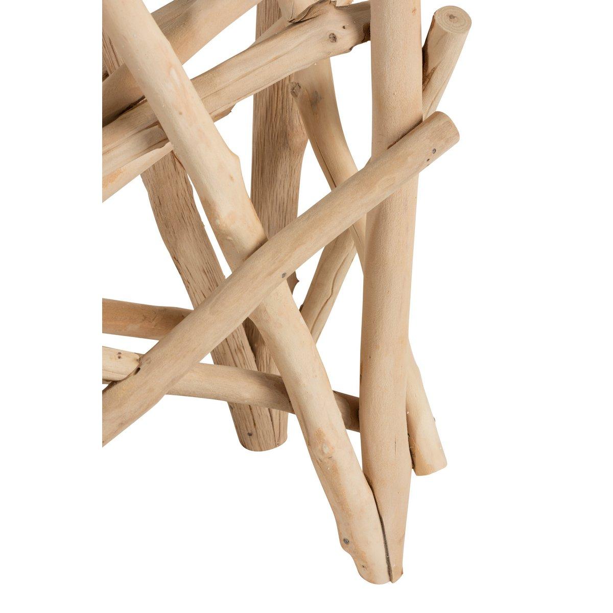 J-Line Konsole, rechteckig, Zweige, Holz/Glas, natürlich