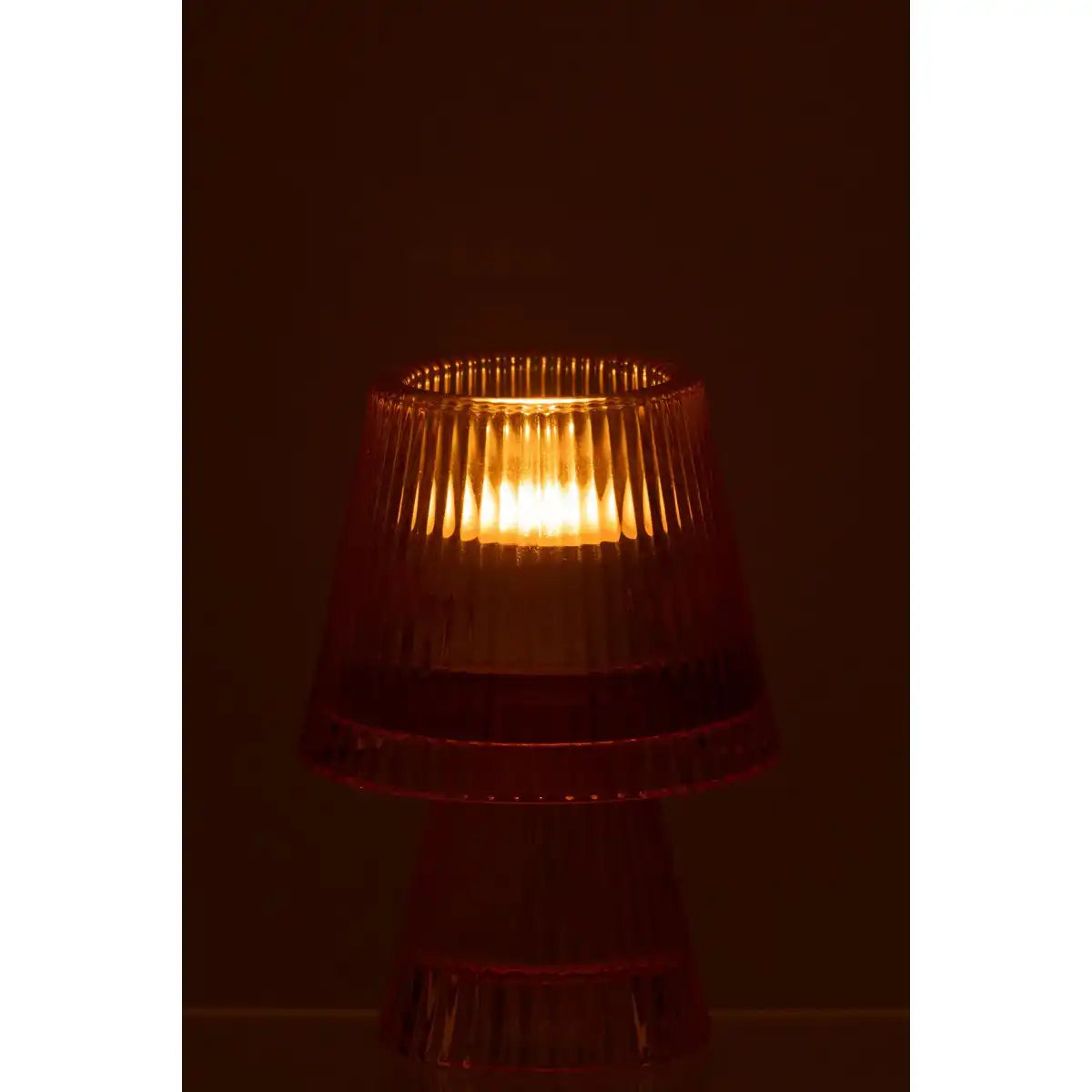 J-Line Teelichthalter Hutglas Orange