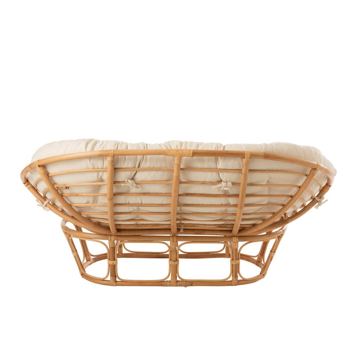 J-Line Rattansofa – mit Kissen – Jute/Textil – Natur