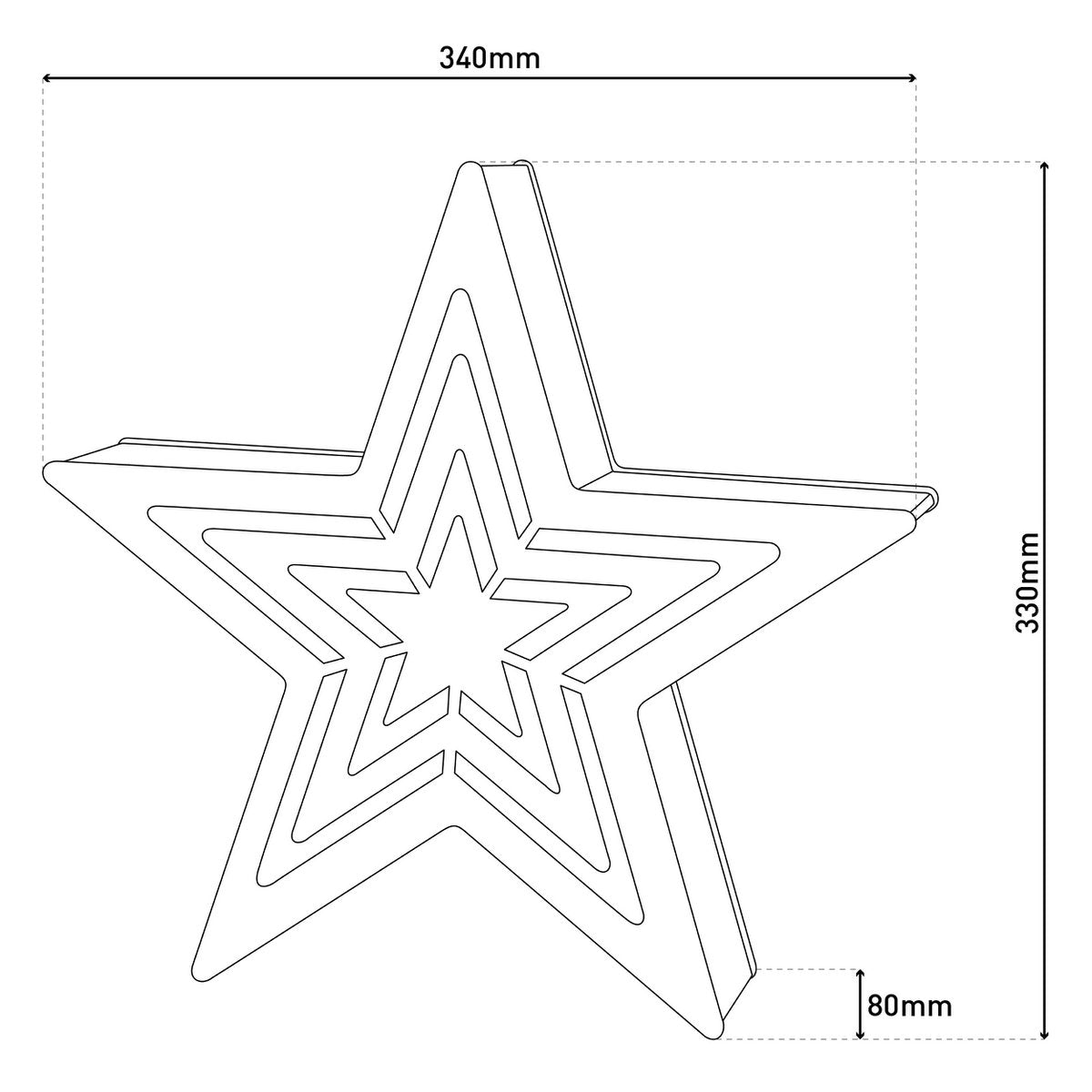 LED-Weihnachtsdeko "Stern" H: 33 cm - Weihnachtsartikel - Deko - Holz - natur - mit integrierter LED - Weihnachtsdekoration