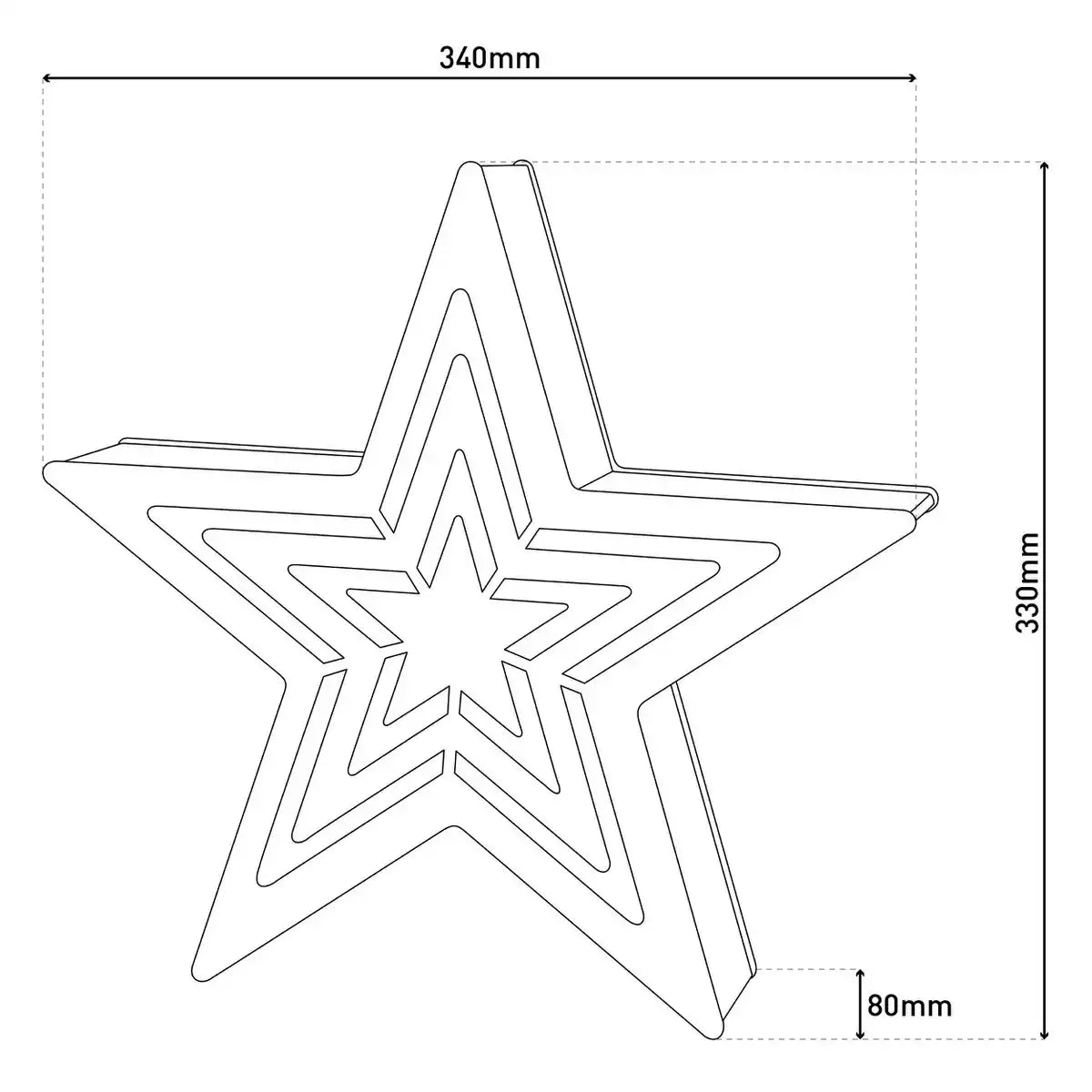 LED-Weihnachtsdeko "Stern" H: 33 cm - Weihnachtsartikel - Deko - Holz - natur - mit integrierter LED - Weihnachtsdekoration