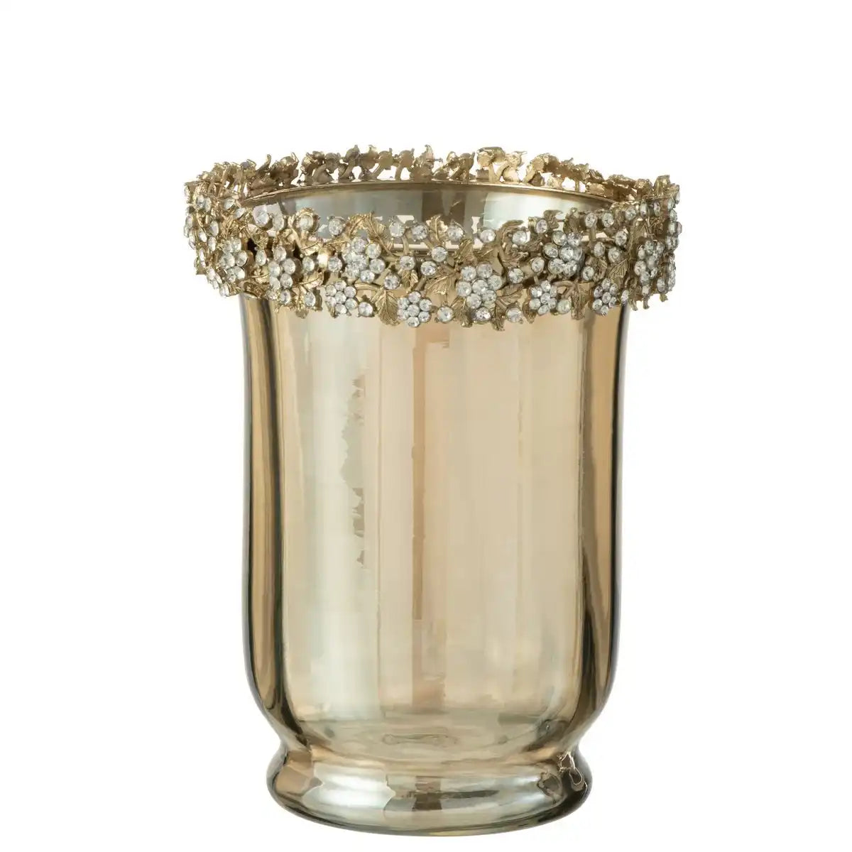 J-Line Kerzenhalter Vare - Metall/Glas - Gold/Bronze