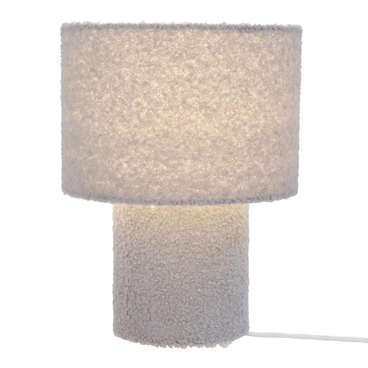 Tischleuchte "FLUFFY" mit Textilschirm und -fuß in Grün, E27, ca. 31 cm hoch