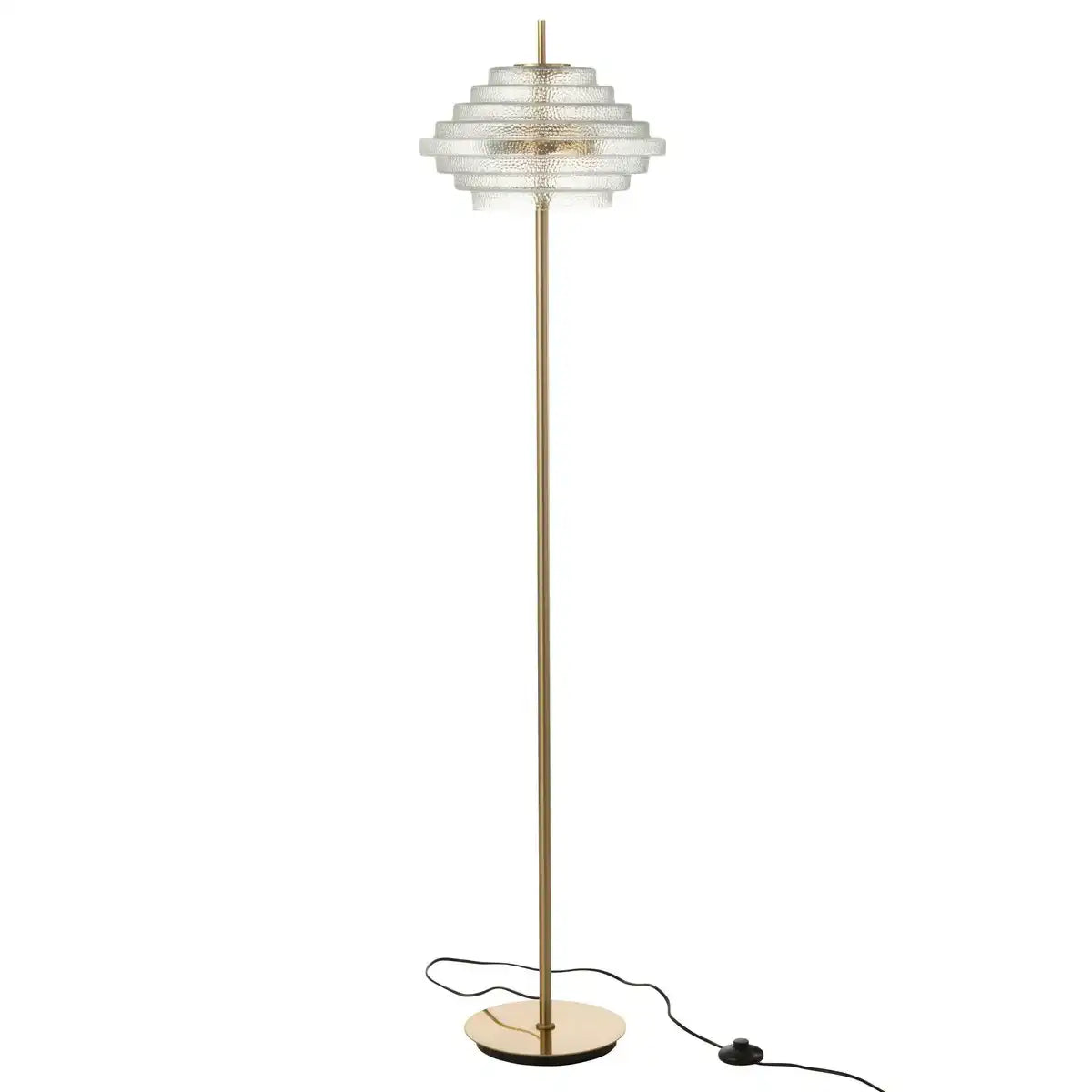 J-Line Fußlampe LED Gold Metall/Glas durchscheinend