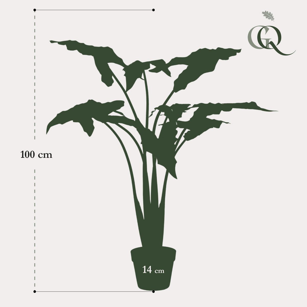 Künstliche Pflanze - Alocasia Frydek - Elefantenohr - 120 cm