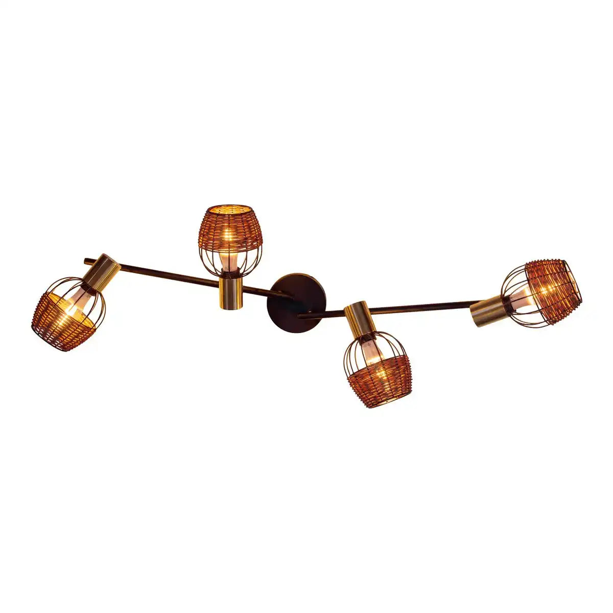 4er Deckenleuchte "CORBIS", Spot aus Metall in Schwarz, und Gold, mit E14-Fassung, für Esszimmer, Wohnzimmer, Diele oder Büro, Deckenlampe innen, 78 cm lang