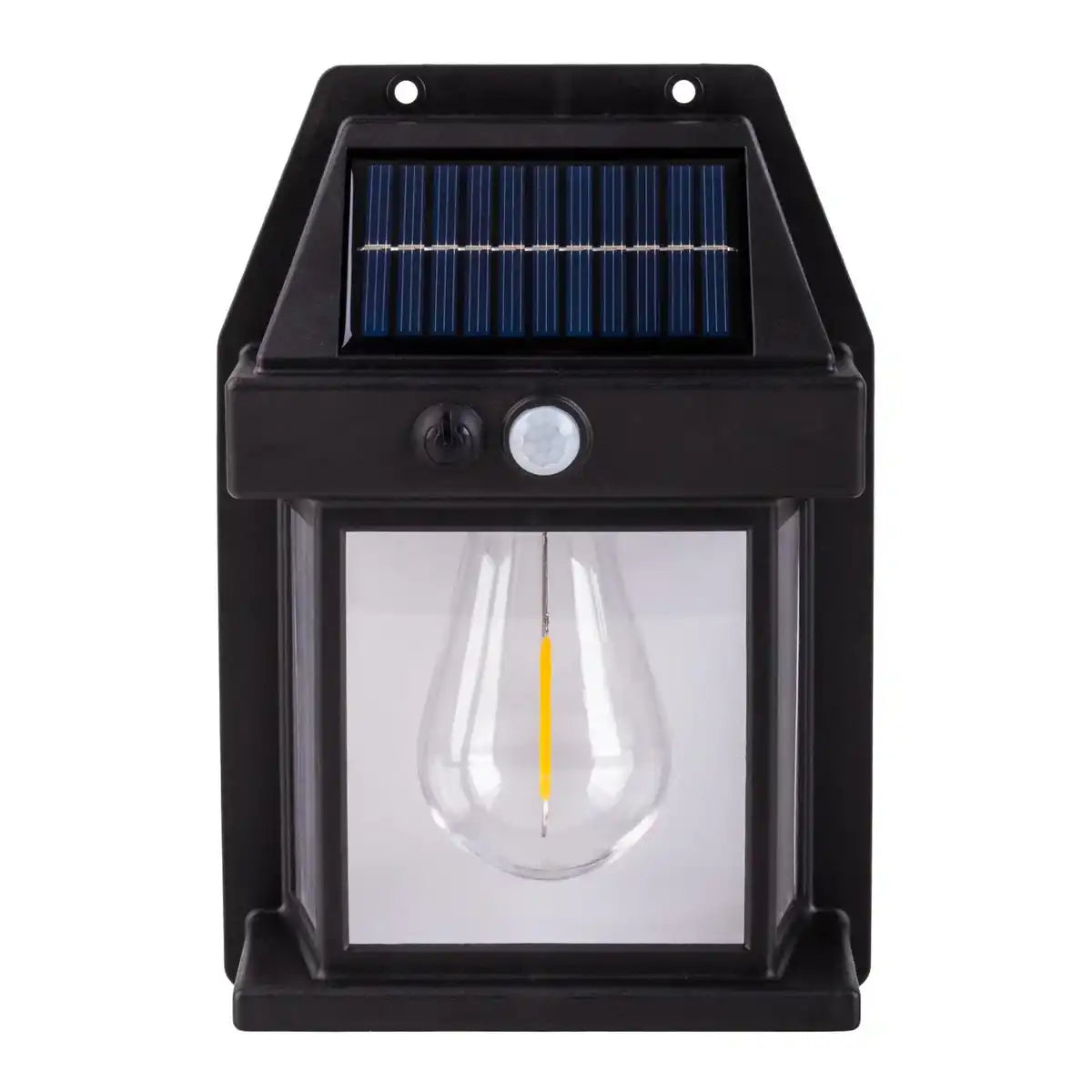 2er Set Solar-Wandleuchte "Mira" ca. 17 cm hoch, aus schwarzem wetterfestem Kunststoff, integrierter LED in warmweiß, inkl. Bewegungsmelder und Dämmerungssensor