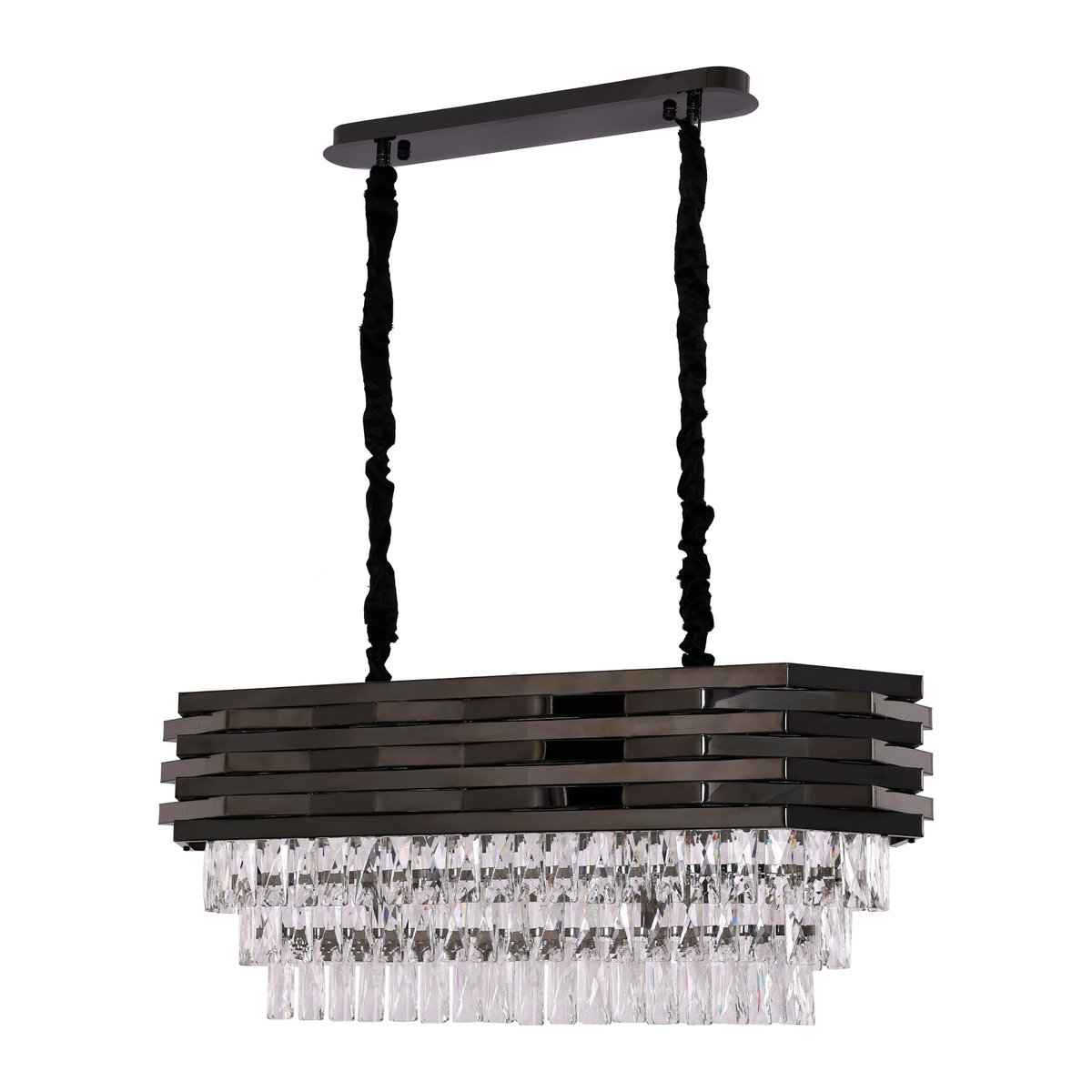 Kronleuchte Hanglamp Crystal Black | 80x30 cm