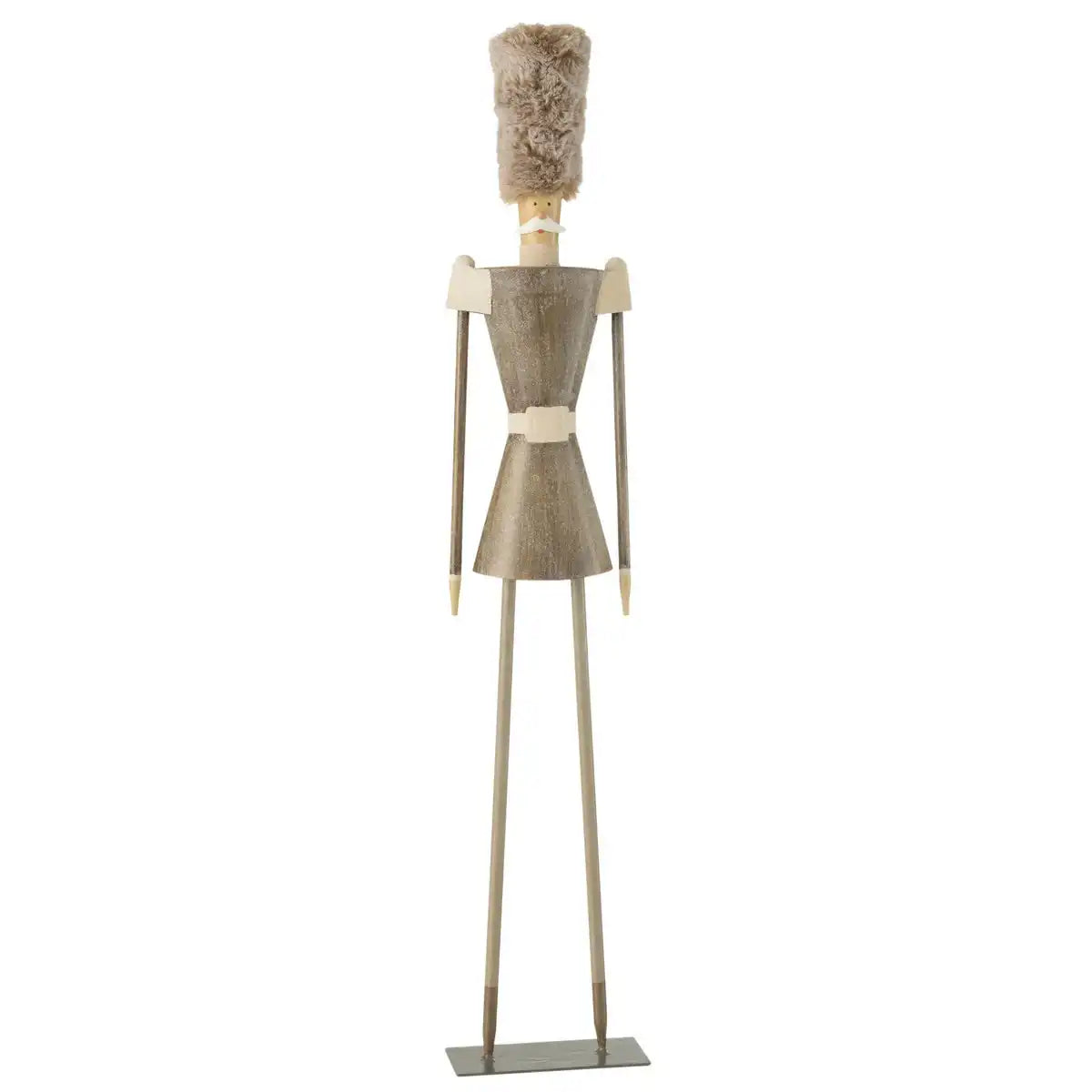 J-Line Soldier Pelzmütze, Metallgrau, Größe L
