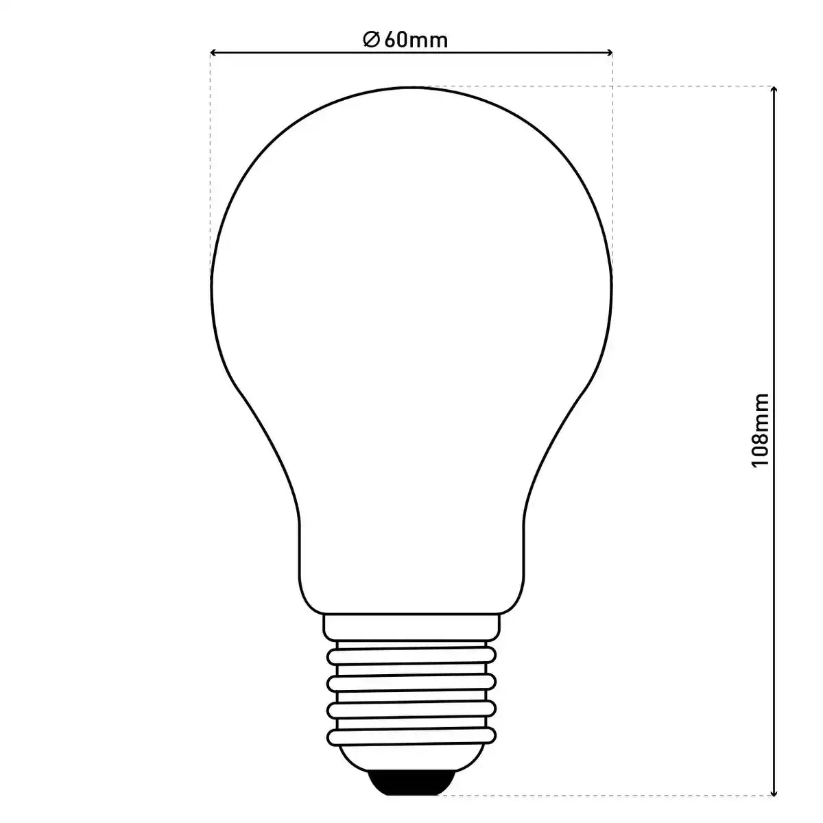 6er-Set LED Leuchtmittel für E27-Fassung mit je 8 Watt, aus Metall und Glas, warmweiß