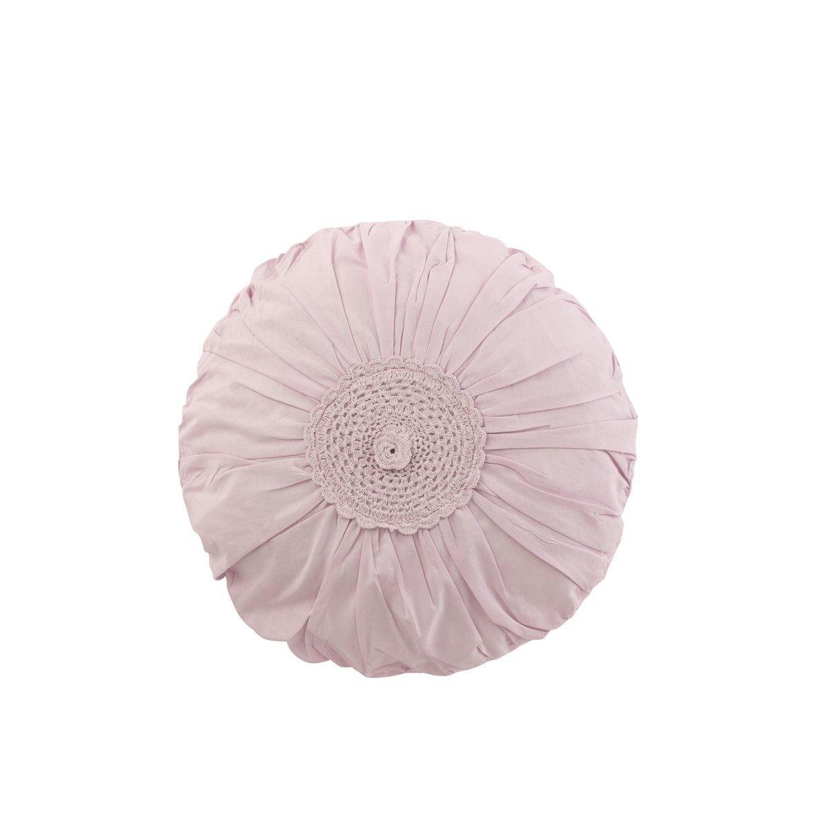J-Line Kissen Round Lace – Baumwolle – Lila
