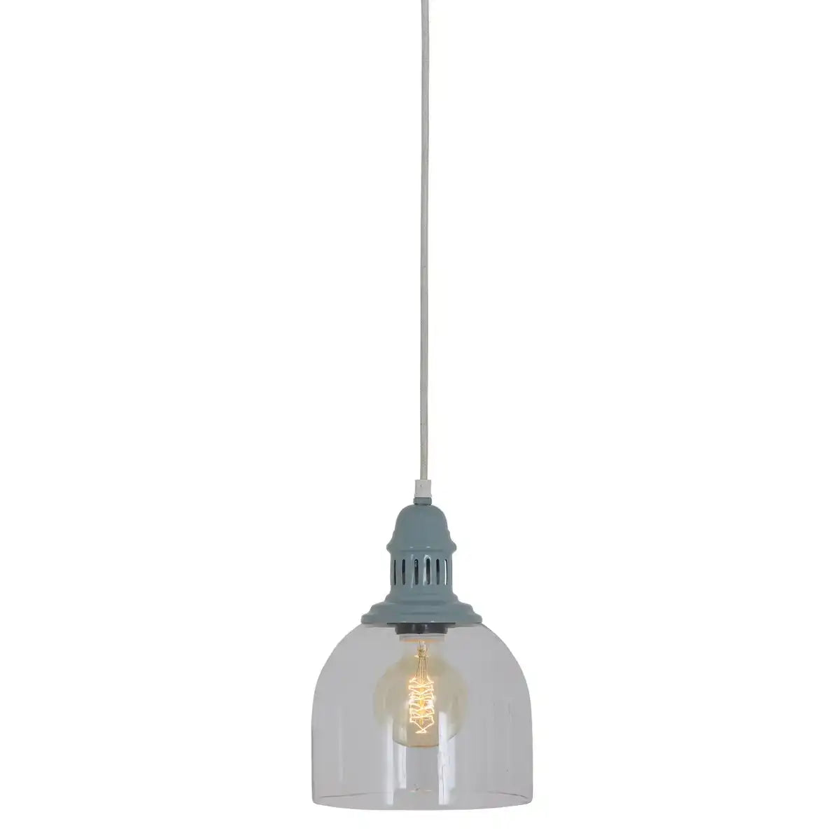 Glas-Pendelleuchte "MUMBAI", Retro Classic aus Metall und Glas in Grün, E27