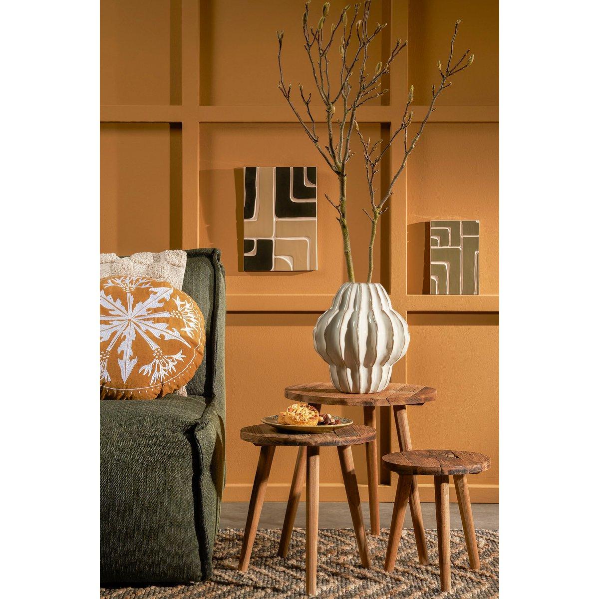 Bold Beistelltisch – H36 x Ø33 cm – Recyceltes Holz – Braun