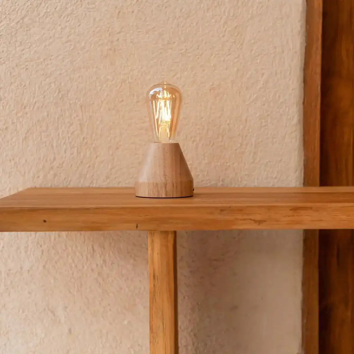 Zavi Hellbraune wiederaufladbare LED-Tischlampe – kabellos, dimmbar, 80-Stunden-Akku