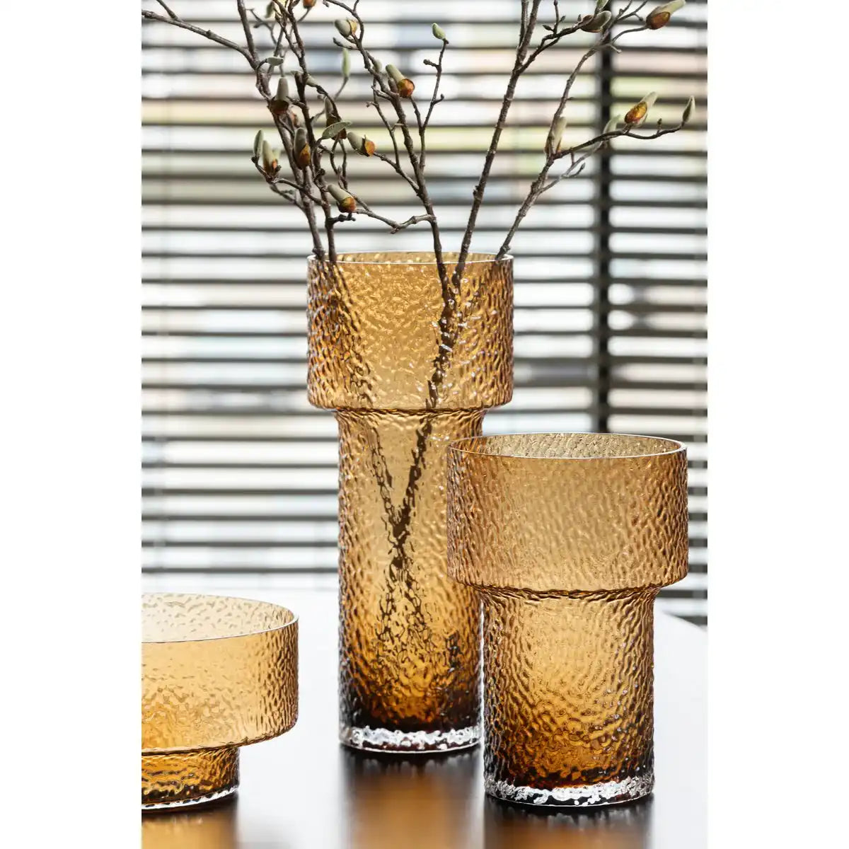 J -Line Vase Betty - Glas - braun - groß - 45 cm hoch