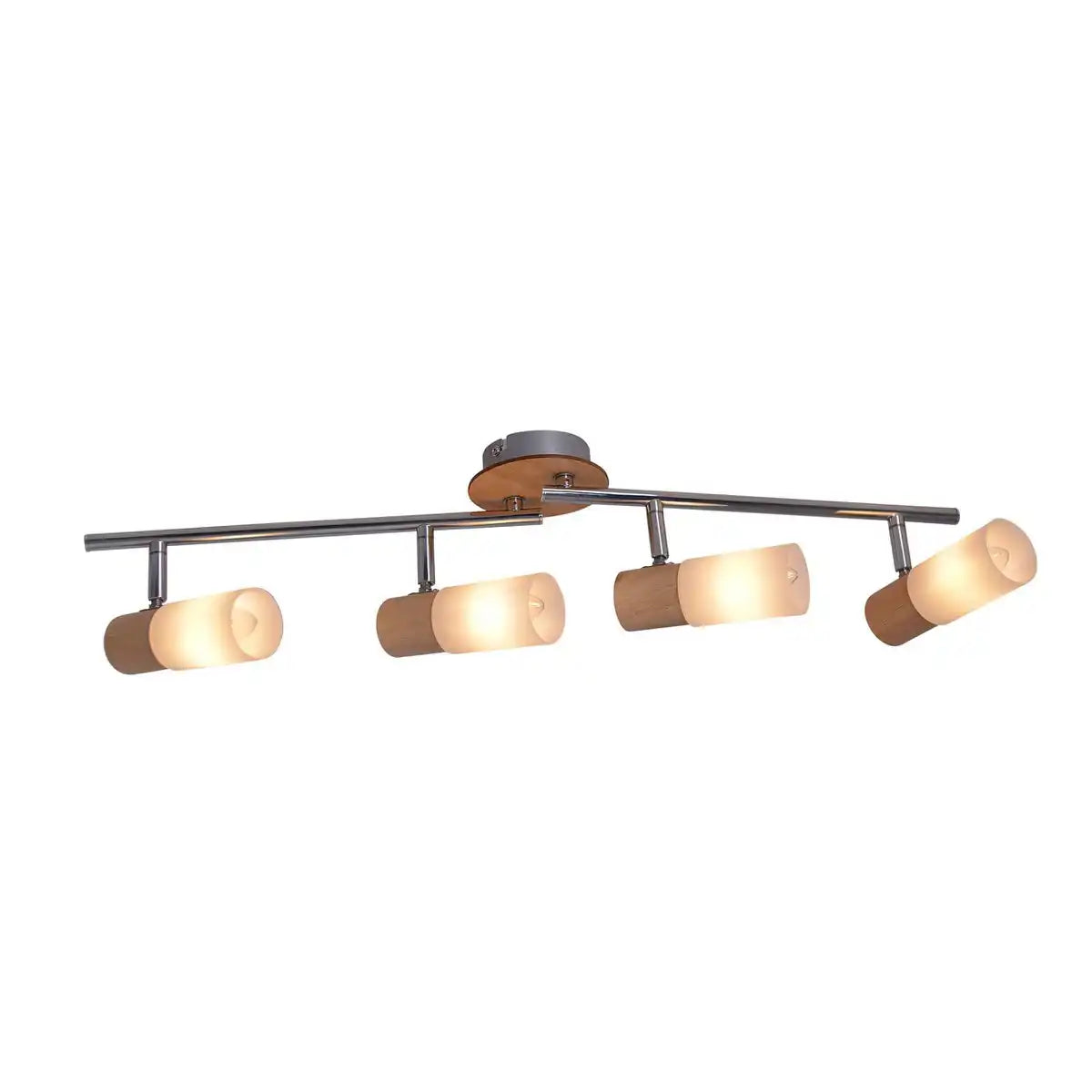 4er Wand- Deckenspot "TODTNAU", Metall, Holz und Kunststoff , 60 cm lang