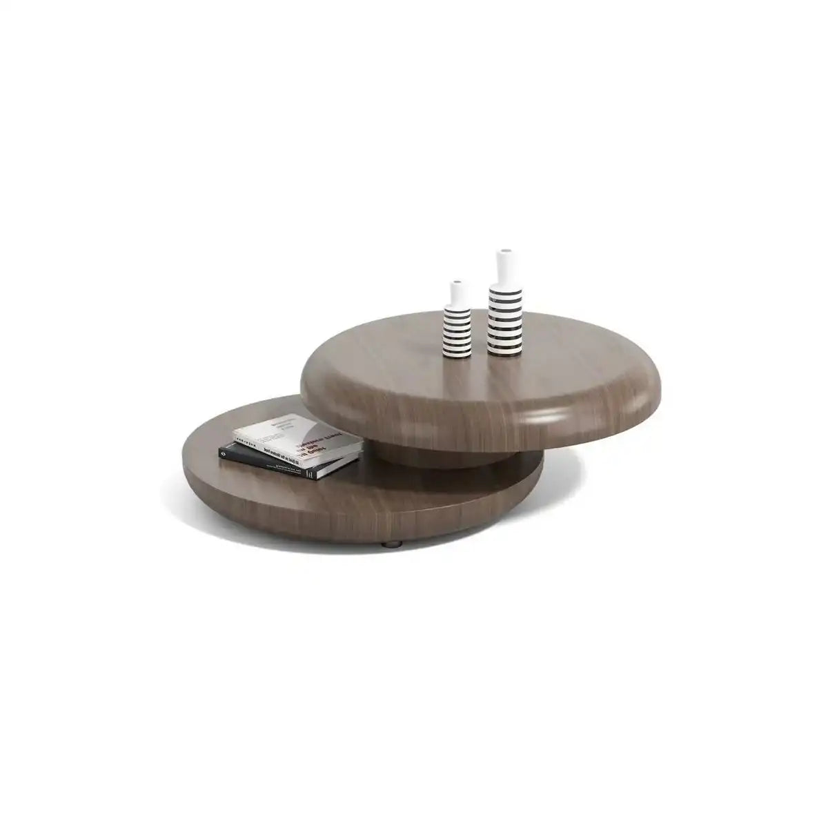 Couchtisch Ø 90 cm drehbar Walnuss
