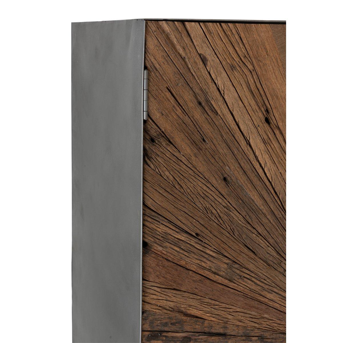J-Line Barschrank Shanil 2 Türen Holz/Eisen Natur/Grau