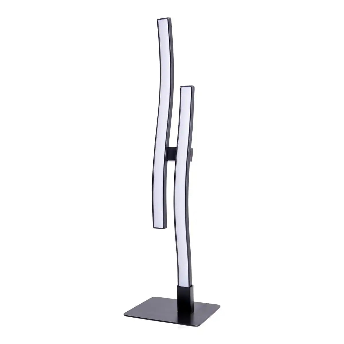 LED Tischleuchte "Onda", Tischlampe aus Metall und Kunststoff in Schwarz, mit fest verbauten LEDs, Beleuchtung für Wohnzimmer, Büro oder Nachttisch 44 cm hoch