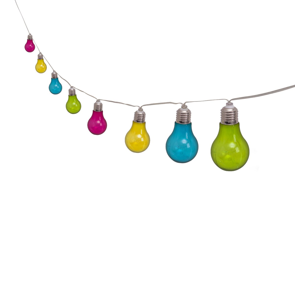 10er-LED Solar-Außen-Lichterkette bunt